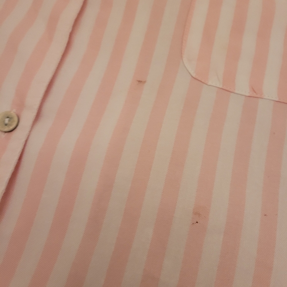 Victoria Secrets pink and white stripped pajama shirt - Picture 5 of 14